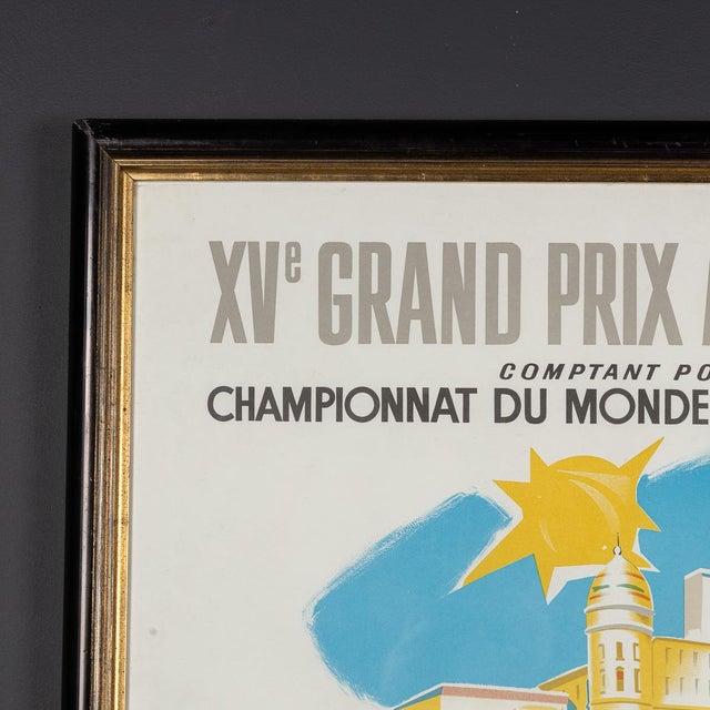 Vintage 20th Century Framed 1957 Monaco Grand Prix Poster by Jean Ramel, 1985 For Sale - Image 12 of 15