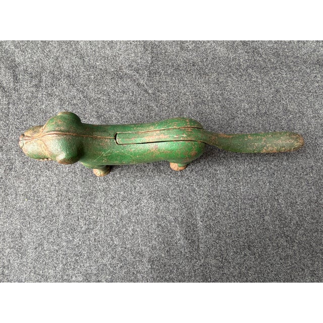 Antique Green Cast Iron Dog Nutcracker For Sale - Image 12 of 18
