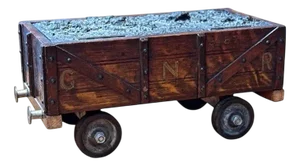 Victorian Novelty Railway Coal Truck Trinket Box