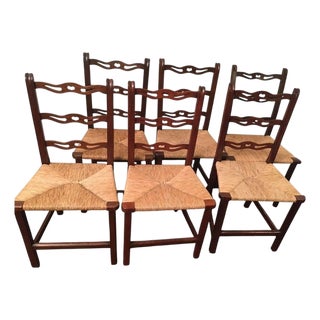 American Country Mahogany Chippendale Ribbon-Backed Chairs Set of Six C1820s For Sale