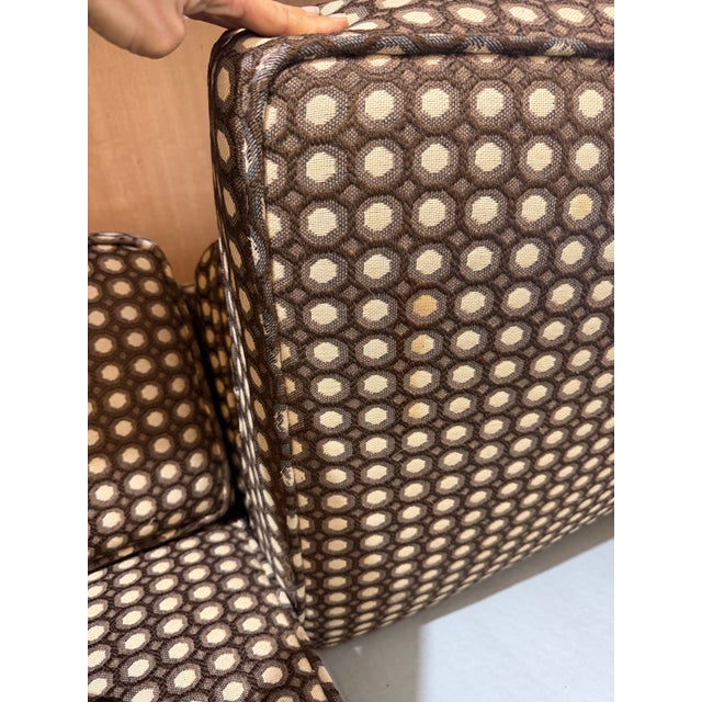Mid Century Modern Mod Circles Print Plinth Base Sofa For Sale - Image 12 of 12