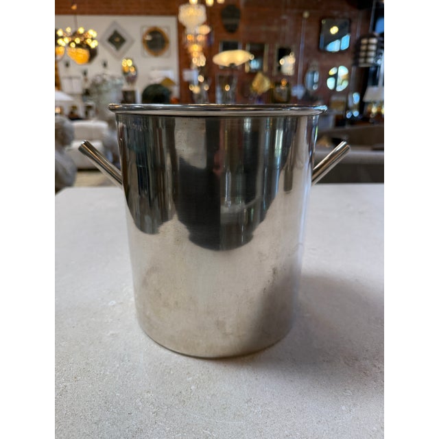 Silver 1970s Stainless Steel Ice Bucket With Side Handles For Sale - Image 8 of 8