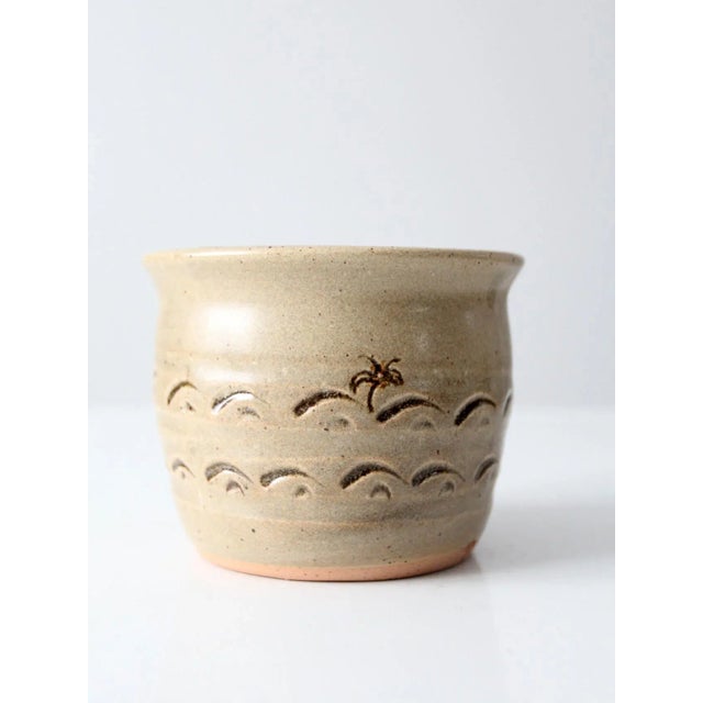 Late 20th Century Vintage Palm Tree Studio Pottery Vase For Sale - Image 5 of 9