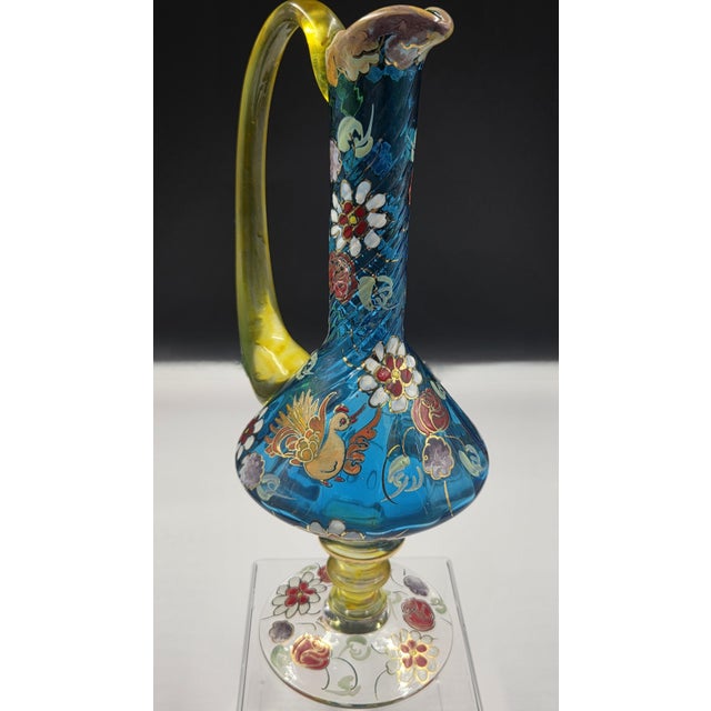 Rare Mid 20th Century Signed Jose Cire Royo Spanish Art Glass Ewer For Sale - Image 13 of 18