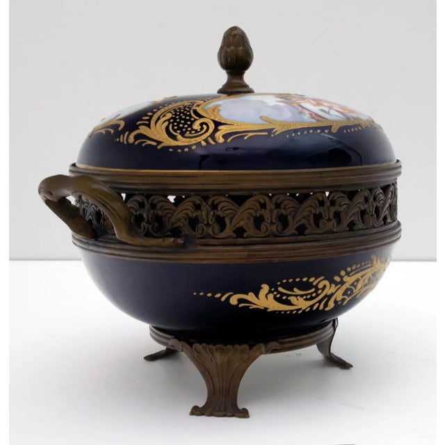 Metal Antique French Porcelain Potpourri from Sevres, 1880s For Sale - Image 7 of 18
