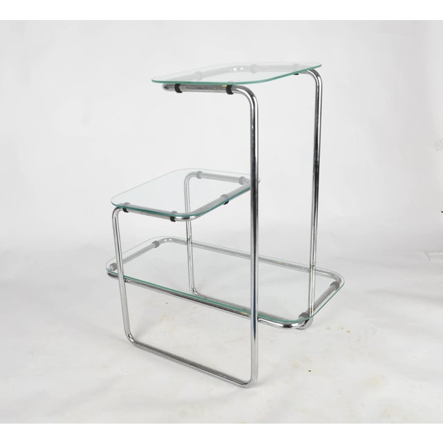 Glass Bauhaus Chrome-Plated Model B 136 Flower Stand by Emile Guillot for Thonet, 1930s For Sale - Image 7 of 7