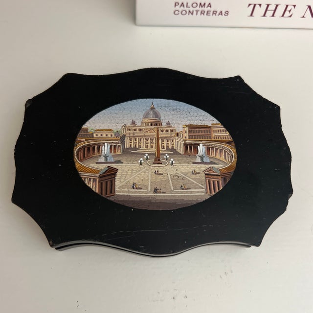 Antique Grand Tour Italian Micro Mosaic Paperweight For Sale - Image 4 of 5
