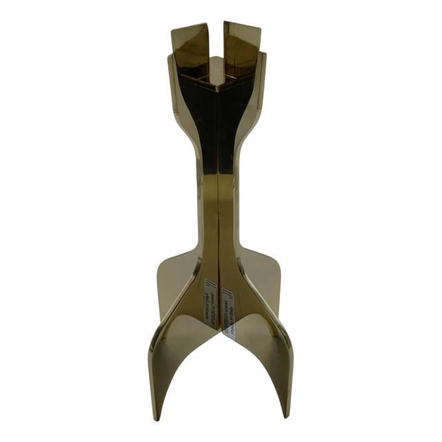 Sculptural Gold Plated Candleholder by Marcel Breuer for Gavina, 1970s For Sale