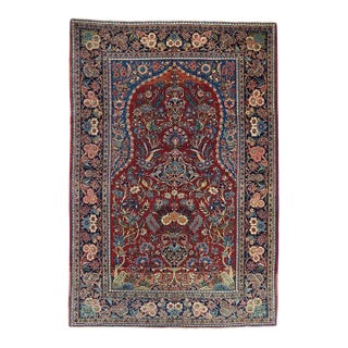 Vintage Persian Kashan Rug 4'4'' X 6'6'' For Sale