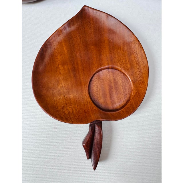 Sienna Vintage Caribcraft Mahogany Apple Snack Plates and Cups, Set of 13 For Sale - Image 8 of 15