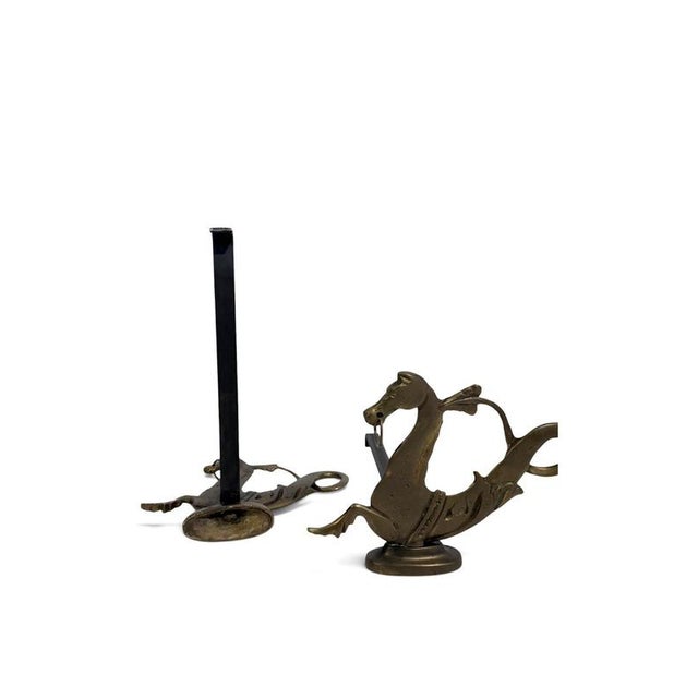 19th Century Fire Dogs Featuring Seahorses, 1880, Set of 2 For Sale - Image 4 of 12