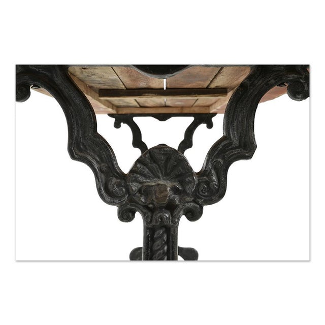 Cast Iron and Patinated Wood Bistro Table For Sale - Image 6 of 9