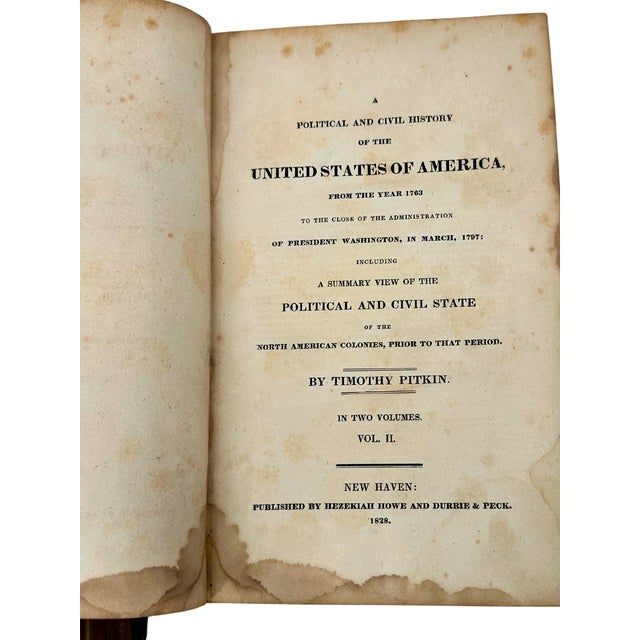 Antique 1829 Political & Civil History of the United States Books by Timothy Pitkin - Set of 2 For Sale - Image 11 of 12