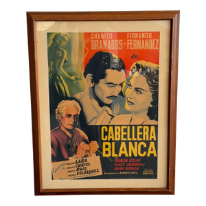Vintage “Cabellera Blanca” Framed Film Poster