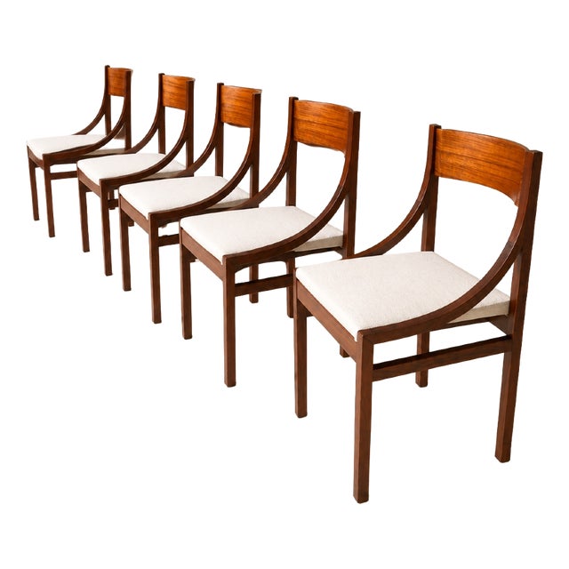 Chaises in Wood from Silvio Cavatorta, Italy, 1960s, Set of 5 For Sale