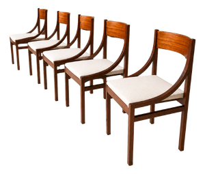 Chaises in Wood from Silvio Cavatorta, Italy, 1960s, Set of 5