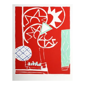 Flowers 3, Knox Martin Silkscreen, Signed and Numbered in Pencil