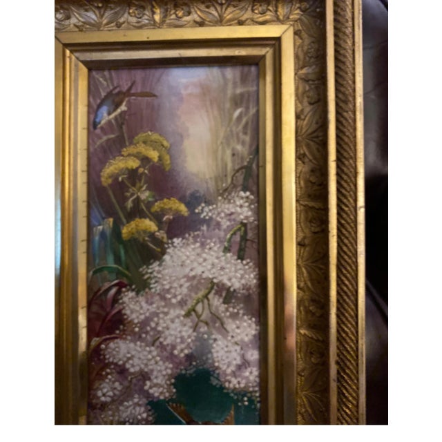 19th Century French Hand Painted Framed Porcelain Tile For Sale - Image 4 of 9