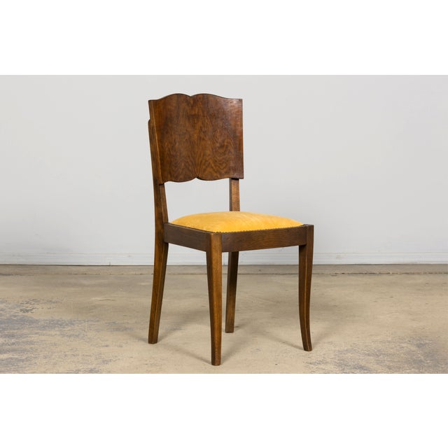Pair of 1930s French Art Deco Mustache-Back Oak and Walnut Side Accent Chairs For Sale - Image 14 of 18