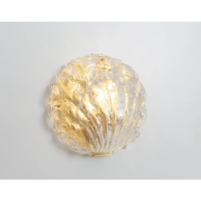 Murano Glass Shell Wall Light attributed to Limburg, Germany, 1970s For Sale - Image 10 of 11