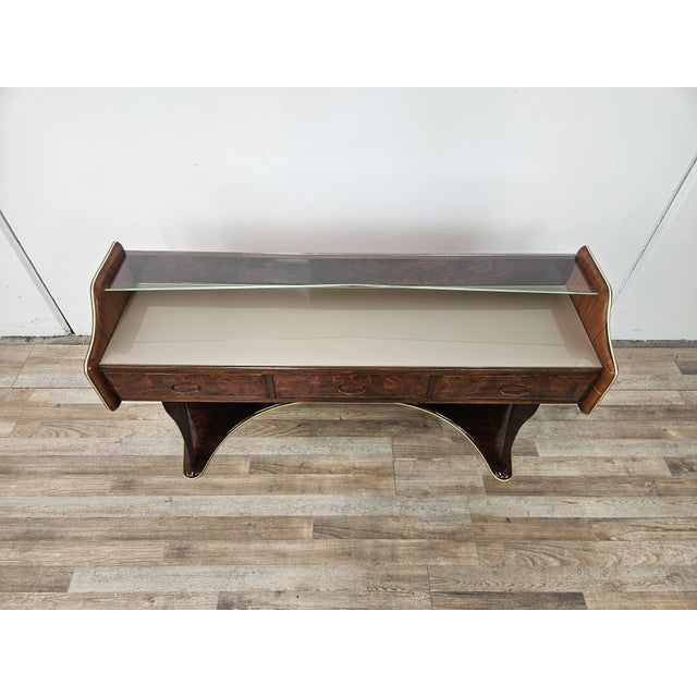 Entrance Dressing Table in Briar Root with Glass Tops, 1950 For Sale - Image 4 of 18