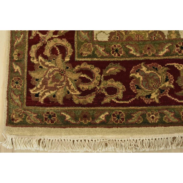 Agra Rug 5’1” X 9’9” Ivory Wool Traditional Hand-Knotted Oriental Carpet For Sale - Image 10 of 13