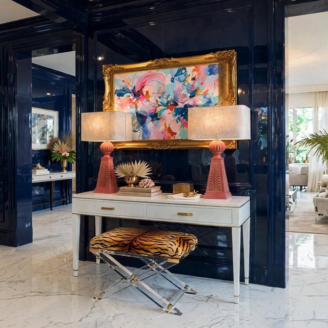 Discovered during a recent buying trip to a mid-century estate in Palm Beach, Florida, this striking pair of heavy...