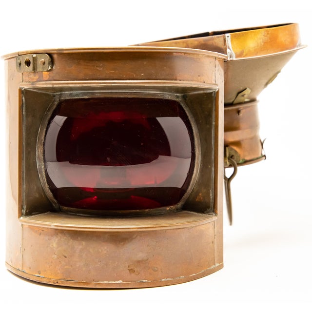Offering this port ship lantern by Tung Woo out of Hong Kong. Gorgeous patina grace this lantern. Has a beautiful red...