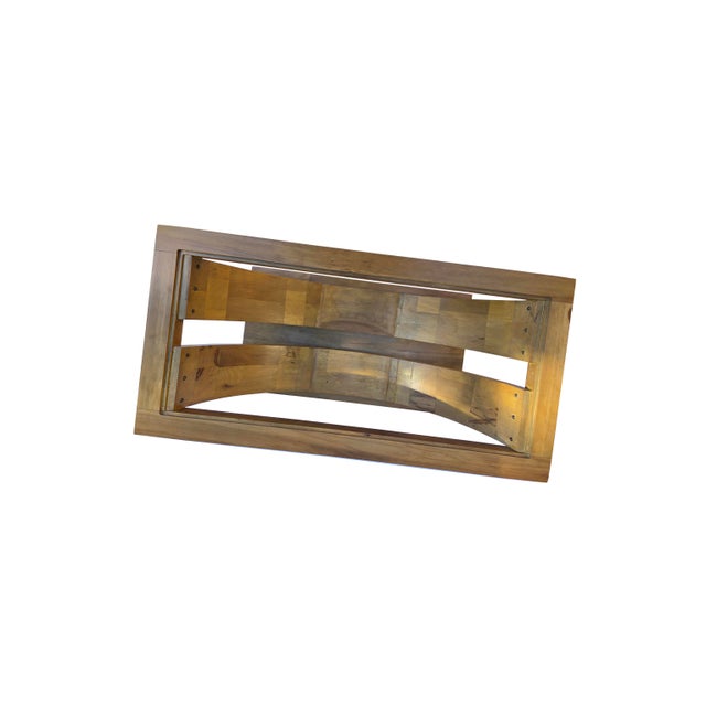 Rare 40s Solid Wood Coffee Table W/Glass Top Attributed to Brown Saltman - Refinished For Sale - Image 12 of 14