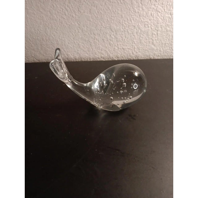 1940s Clear Crystal Bullicante Whale Figurine Paperweight For Sale - Image 4 of 6