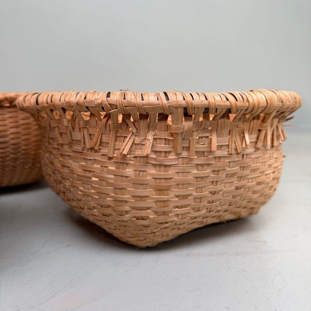 Vintage Japanese Bamboo Baskets, 1980s, Set of 5 For Sale - Image 9 of 12