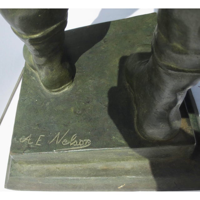 Henri Alphonse Nelson Bronze Sculpture " DockWorker" For Sale - Image 9 of 12