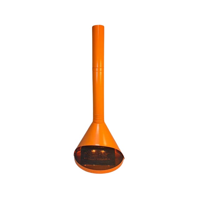 "Malm" Style Iconic Vintage C.1970's Orange Freestanding Fireplace Indoor/Outdoor For Sale In Miami - Image 6 of 9