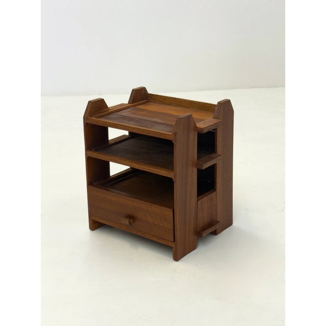 Mid-Century Modern Art Deco Oak Bedside Table, 1970s For Sale - Image 3 of 9