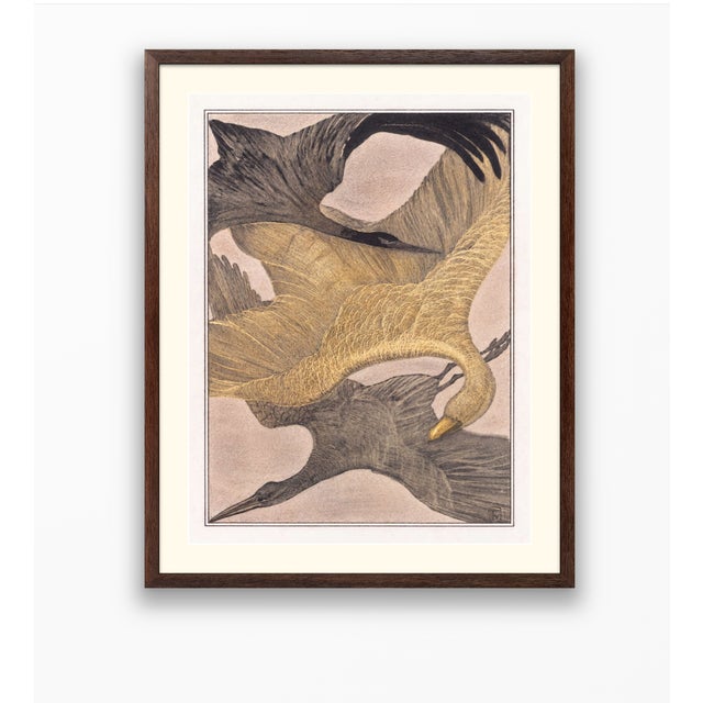Atelier Aria Lumae Theodoor Van Hoytema Three Cranes in Flight Dutch Symbolist Fine Art Gallery Board Print 18 X 24 For Sale - Image 14 of 14
