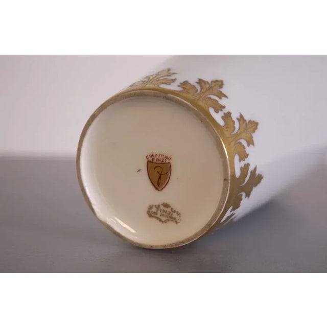 Metal Vase in Gold Painted Porcelain by Arrigo Finzi, 1950s For Sale - Image 7 of 8