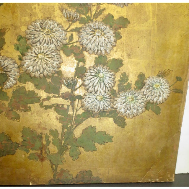 17th Century Antique Edo Japanese Chrysanthemum Panel Circa 1700 For Sale - Image 5 of 10