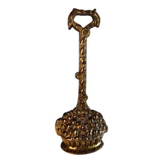 Flower Basket Brass Doorstop For Sale