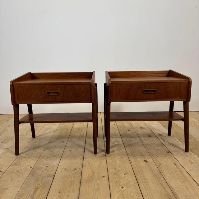 Pair of Danish teak bedside tables, 1960s