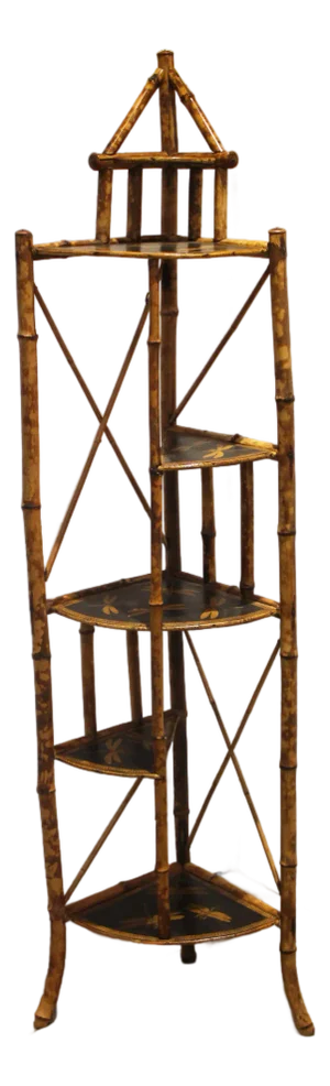 Circa 1880-1900 English Bamboo Multi-Tier Corner Etagere