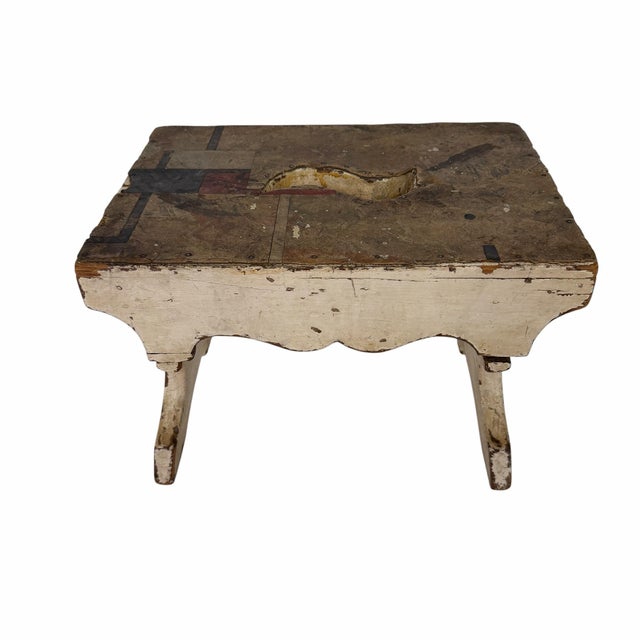 Antique handmade step stool, bed step or milking stool. Displays well with farmhouse, rustic, cabin, lodge and other...