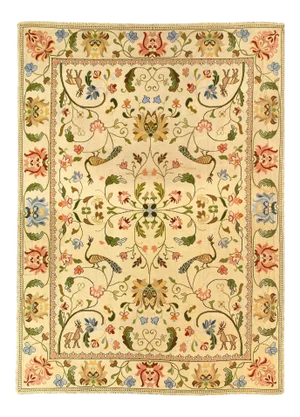 1960s Ivory Fine Hand Knotted Turkish Rug 9'6'' X 13'2''