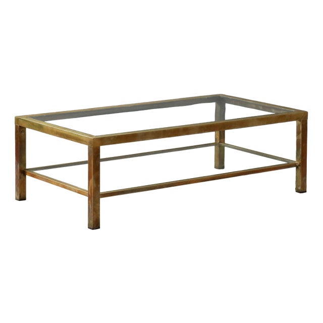 Vintage Glass Coffee Table, 1970s For Sale