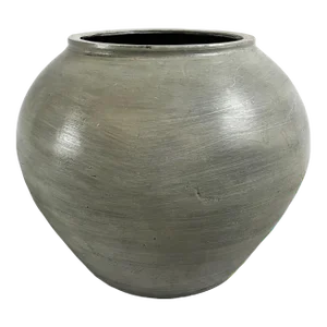 Vintage Grey Glaze Terra Cotta Pot