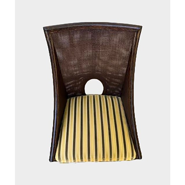 McGuire Set of 2 Barbara Barry for McGuire Caned Arm Chairs For Sale - Image 4 of 9