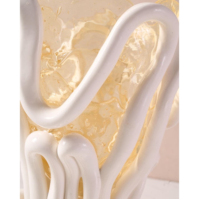 Plastic Sculptural Postmodern “Indian Summer Vessel” Vase by Gaetano Pesce for Fish Design in White and Amber Polyurethane Resin For Sale - Image 7 of 14
