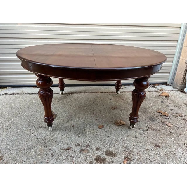 Victorian Antique Victorian William IV Style Mahogany Dining Table & 2 Leaves With Winding Mechanism. Circa Late 19th Century For Sale - Image 3 of 12