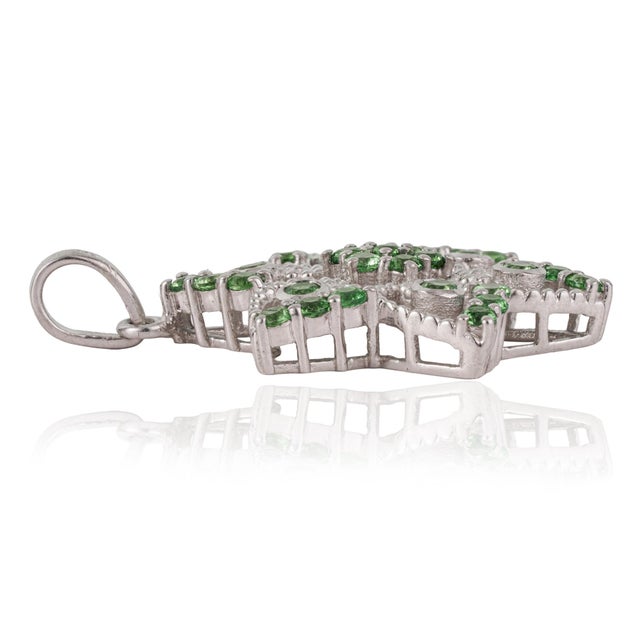 Metal Art Nouveau Inspired 1.25 Ct Tsavorite Openwork Floral Pendant by Carat&Her For Sale - Image 7 of 14