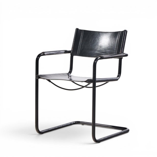Matteo Grassi "Mg" Mid Century Italian Leather Dining Chairs - Set of 10 For Sale In Chicago - Image 6 of 11