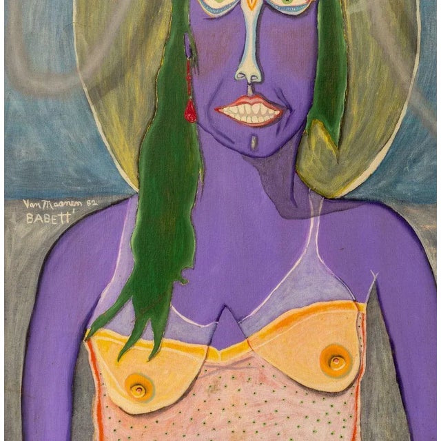 Gregory Van Maanen "Babbett" Oil on Cloth, 1982 For Sale - Image 4 of 10